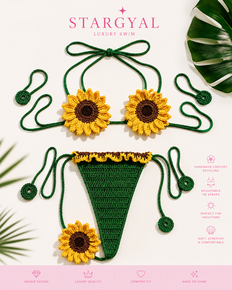 StarGyal Sunflower Crochet Set 🌻✨