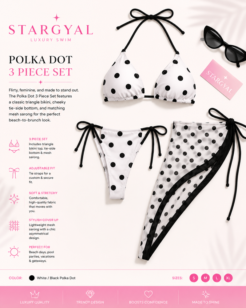 Polka Princess 3 Piece Set 🤍🖤